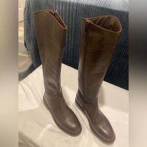 Brown Leather Knee-High Boots